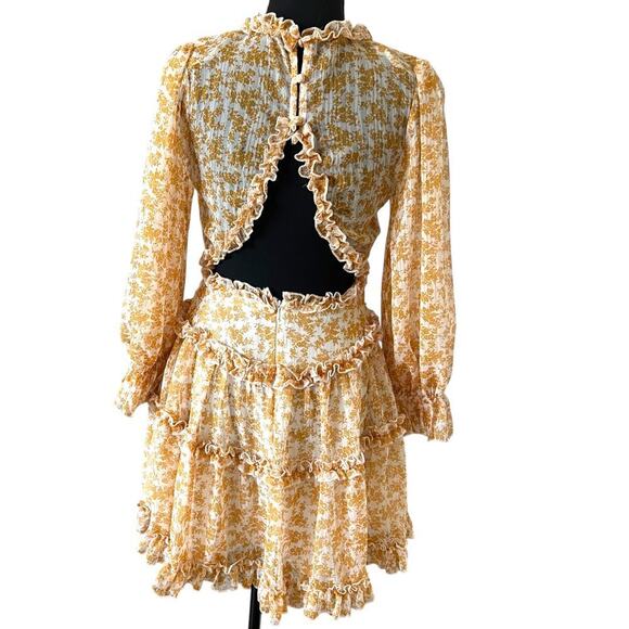 Saint + Secrets Women Dress Small Romantic Coquette Ruffle Ditsy Floral - Picture 2 of 13